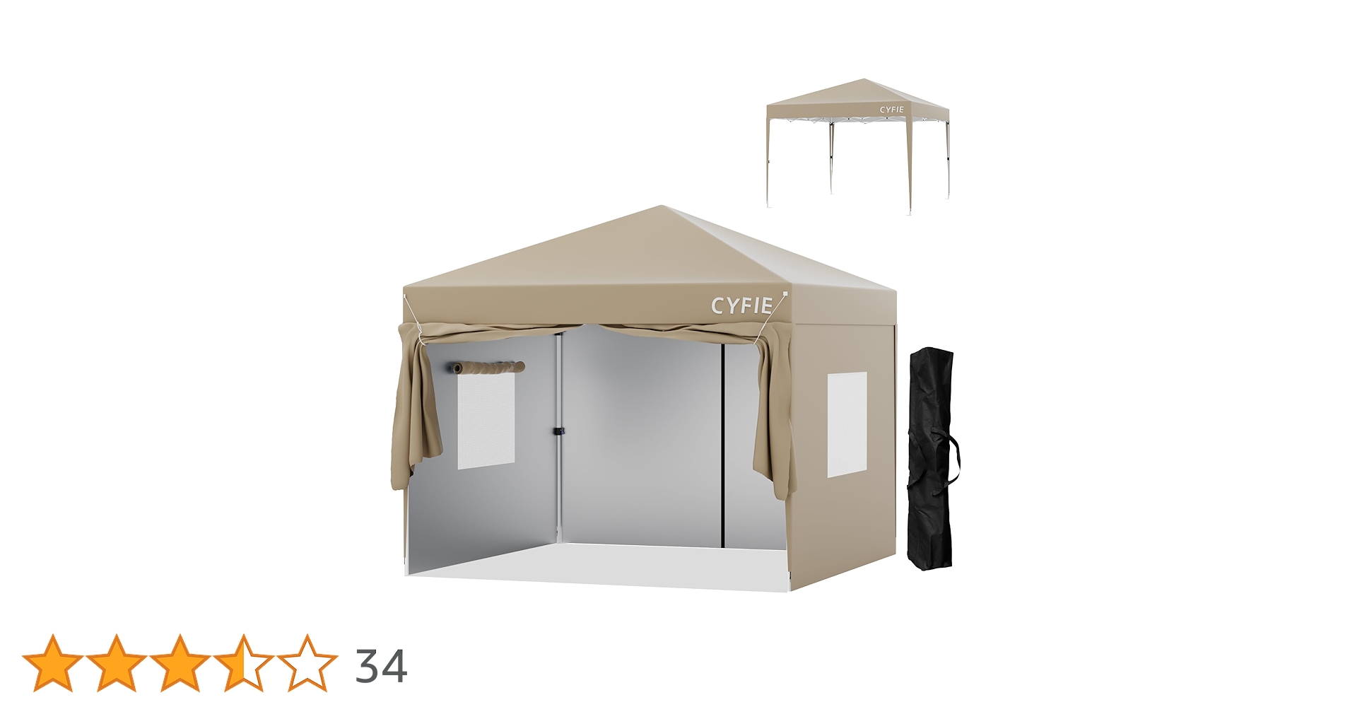 【CYFIE】タープテント 3mx3m ワンタッチテント Amazon | CYFIE タープテント 3mx3m ワンタッチテント 高さ3段階